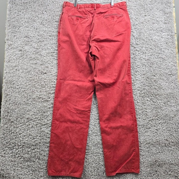 Peter Millar Pants Men 38 (Fits 34x33) Red Straight‎ Chino Pima Cotton Twill - Picture 4 of 13